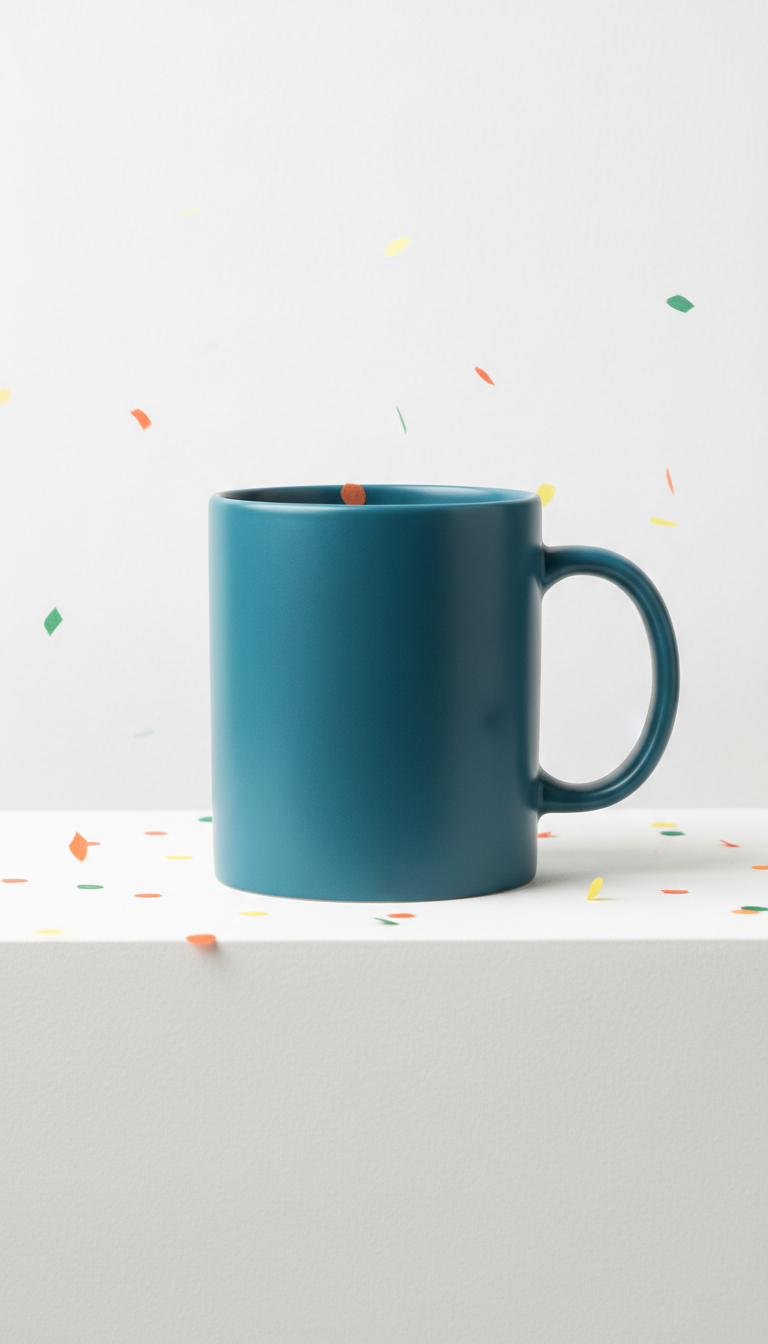 Ceramic Mug Blank with Curved Handle