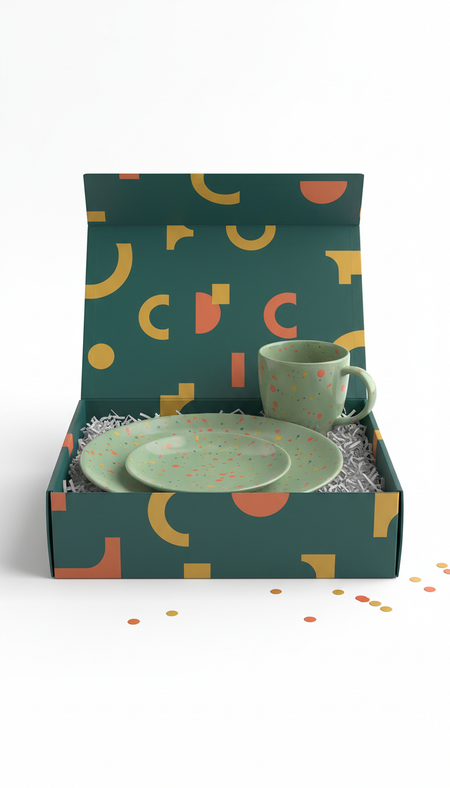 Branded Takeaway Gift Box with Finished Ceramic